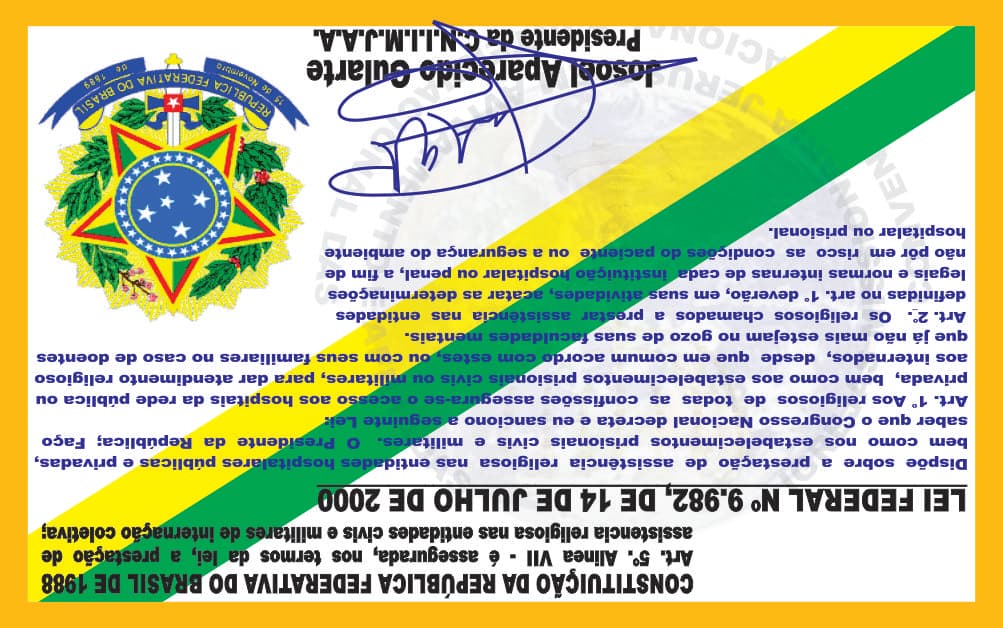 Verso oficial da carteirinha