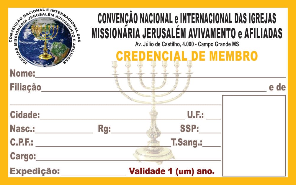 Arte oficial da carteirinha de membro